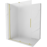 Mexen Velar walk-in shower panel 150 x 200 cm, frosted 8 mm, brushed gold - 871-150-000-33-55