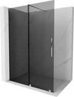 Mexen Velar Walk-in Shower Screen 140 x 200 cm, Graphite 8 mm, Chrome - 871-140-000-43-01