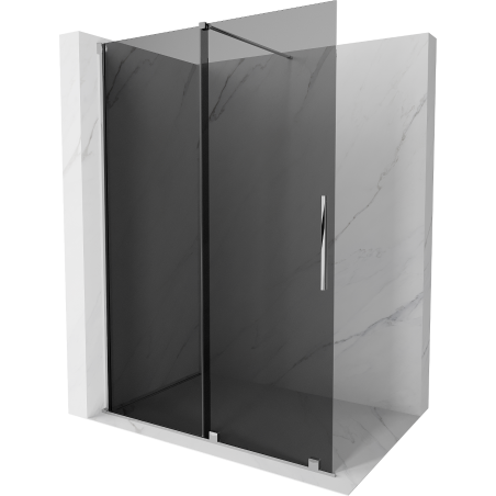 Mexen Velar Walk-in Shower Wall 150 x 200 cm, Graphite 8 mm, Chrome - 871-150-000-43-01