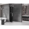 Mexen Velar Walk-in Shower Wall Expandable 85 x 200 cm, Graphite 8 mm, White - 871-085-000-43-20
