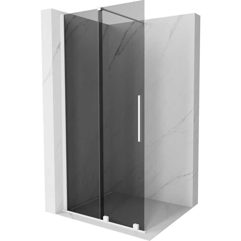 Mexen Velar Walk-in Shower Wall 120 x 200 cm, Graphite 8 mm, White - 871-120-000-43-20