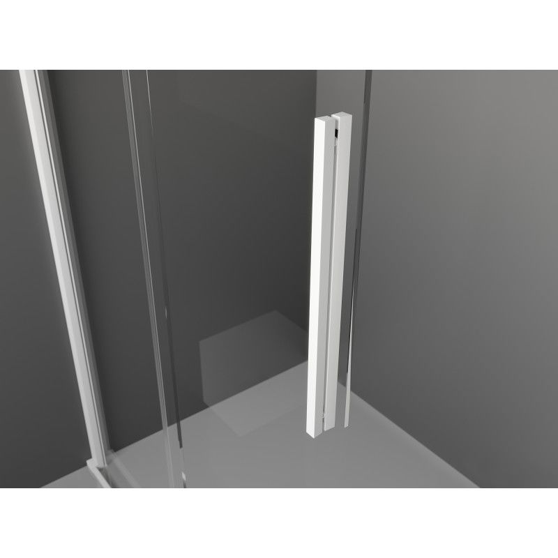 Mexen Velar sliding shower wall Walk-in 75 x 200 cm, graphite 8 mm, white - 871-075-000-43-20