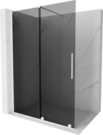 Mexen Velar Walk-in Shower Screen 160 x 200 cm, Graphite 8 mm, White - 871-160-000-43-20