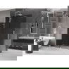Mexen Velar Walk-in Shower Panel 140 x 200 cm, Graphite 8 mm, White - 871-140-000-43-20