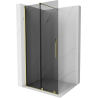 Mexen Velar Walk-in Shower Panel 75 x 200 cm, Graphite 8 mm, Gold - 871-075-000-43-50
