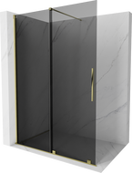 Mexen Velar Walk-in Shower Screen 150 x 200 cm, Graphite 8 mm, Gold - 871-150-000-43-50