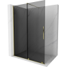 Mexen Velar Walk-in Shower Wall 140 x 200 cm, Graphite 8 mm, Gold - 871-140-000-43-50