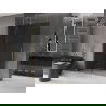 Mexen Velar Walk-in Shower Screen 150 x 200 cm, Graphite 8 mm, Brushed Gold - 871-150-000-43-55