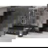 Mexen Velar Walk-in Shower Screen 150 x 200 cm, Graphite 8 mm, Brushed Gold - 871-150-000-43-55