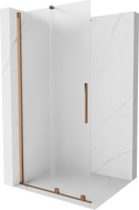 Mexen Velar sliding walk-in shower wall 75 x 200 cm, frost 8 mm, rose gold - 871-075-000-33-60