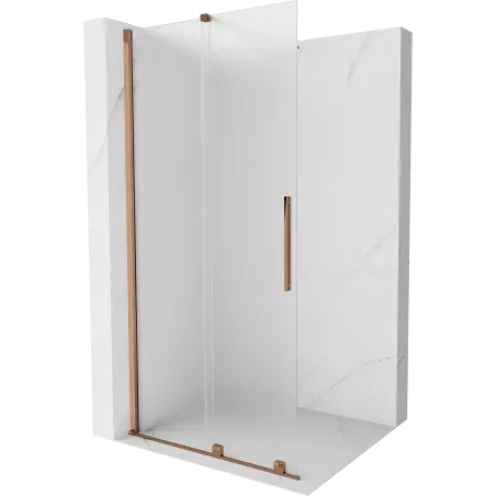Mexen Velar sliding shower wall Walk-in 100 x 200 cm, frost 8 mm, rose gold - 871-100-000-33-60