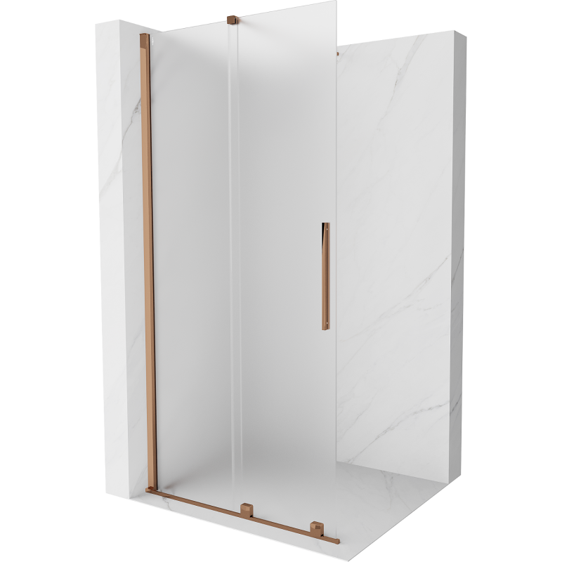 Mexen Velar Walk-in Shower Screen 85 x 200 cm, Frosted 8 mm, Rose Gold - 871-085-000-33-60
