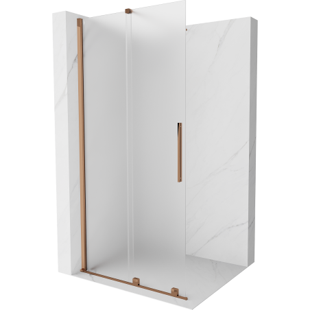Mexen Velar sliding Walk-in shower wall 120 x 200 cm, frost 8 mm, rose gold - 871-120-000-33-60