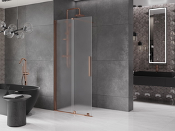 Mexen Velar sliding Walk-in shower wall 120 x 200 cm, frost 8 mm, rose gold - 871-120-000-33-60