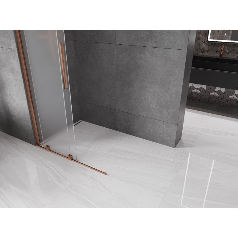 Mexen Velar sliding Walk-in shower wall 120 x 200 cm, frost 8 mm, rose gold - 871-120-000-33-60