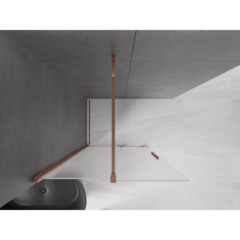 Mexen Velar Sliding Shower Wall Walk-in 110 x 200 cm, Frosted 8 mm, Rose Gold - 871-110-000-33-60