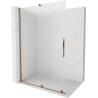 Mexen Velar Walk-in Shower Wall 130 x 200 cm, Frosted 8 mm, Rose Gold - 871-130-000-33-60