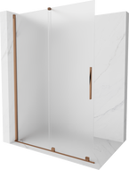Mexen Velar Sliding Shower Wall Walk-in 140 x 200 cm, Frosted 8 mm, Rose Gold - 871-140-000-33-60