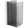 Mexen Velar Walk-in Shower Wall 75 x 200 cm, Graphite 8 mm, Rose Gold - 871-075-000-43-60