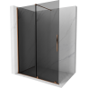 Mexen Velar sliding shower panel Walk-in 130 x 200 cm, graphite 8 mm, rose gold - 871-130-000-43-60