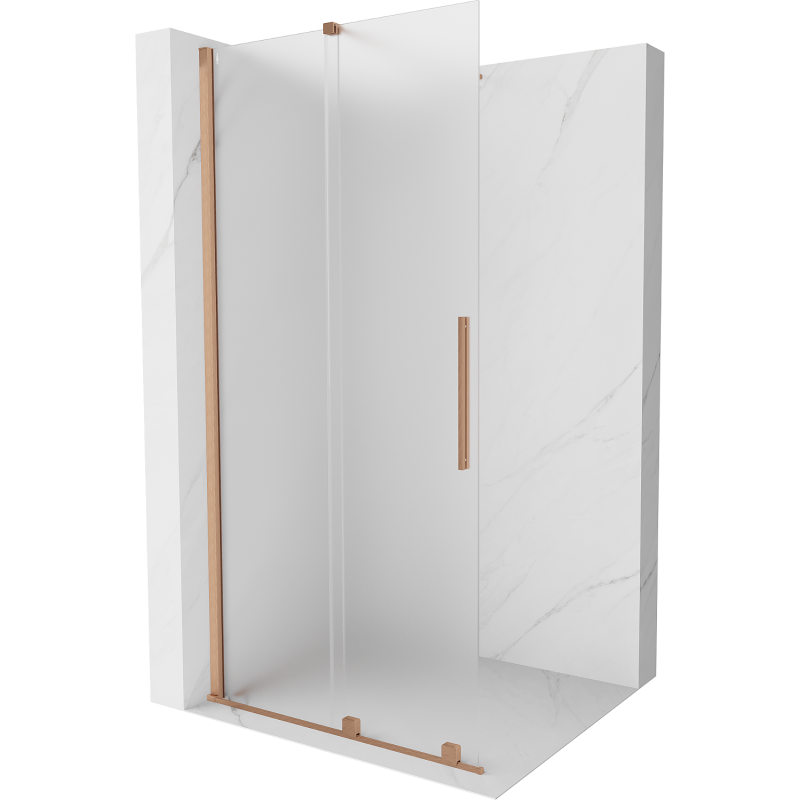 Mexen Velar sliding shower screen Walk-in 80 x 200 cm, frost 8 mm, brushed copper - 871-080-000-33-65