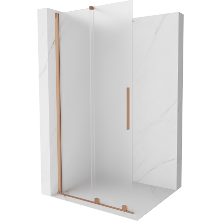 Mexen Velar sliding shower screen Walk-in 100 x 200 cm, frost 8 mm, brushed copper - 871-100-000-33-65