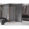 Mexen Velar sliding walk-in shower panel 110 x 200 cm, frost 8 mm, brushed copper - 871-110-000-33-65