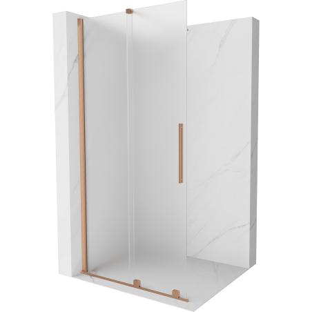 Mexen Velar sliding walk-in shower panel 110 x 200 cm, frost 8 mm, brushed copper - 871-110-000-33-65