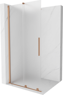 Mexen Velar sliding walk-in shower panel 110 x 200 cm, frost 8 mm, brushed copper - 871-110-000-33-65