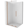 Mexen Velar sliding shower wall Walk-in 90 x 200 cm, frost 8 mm, brushed copper - 871-090-000-33-65