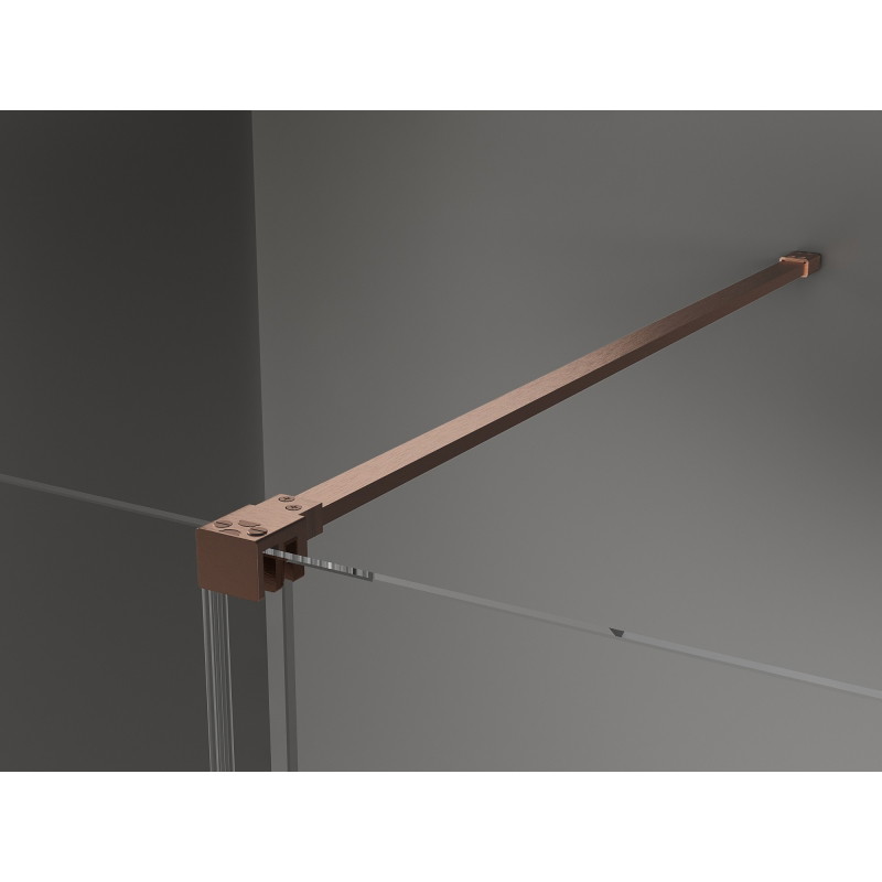 Mexen Velar sliding walk-in shower panel 110 x 200 cm, frost 8 mm, brushed copper - 871-110-000-33-65
