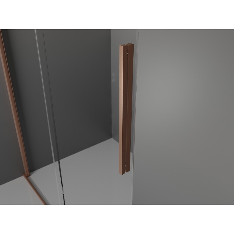 Mexen Velar sliding walk-in shower panel 110 x 200 cm, frost 8 mm, brushed copper - 871-110-000-33-65