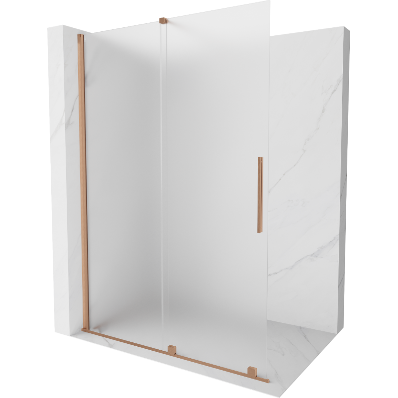 Mexen Velar Walk-in Shower Screen 130 x 200 cm, Frosted 8 mm, Brushed Bronze - 871-130-000-33-65