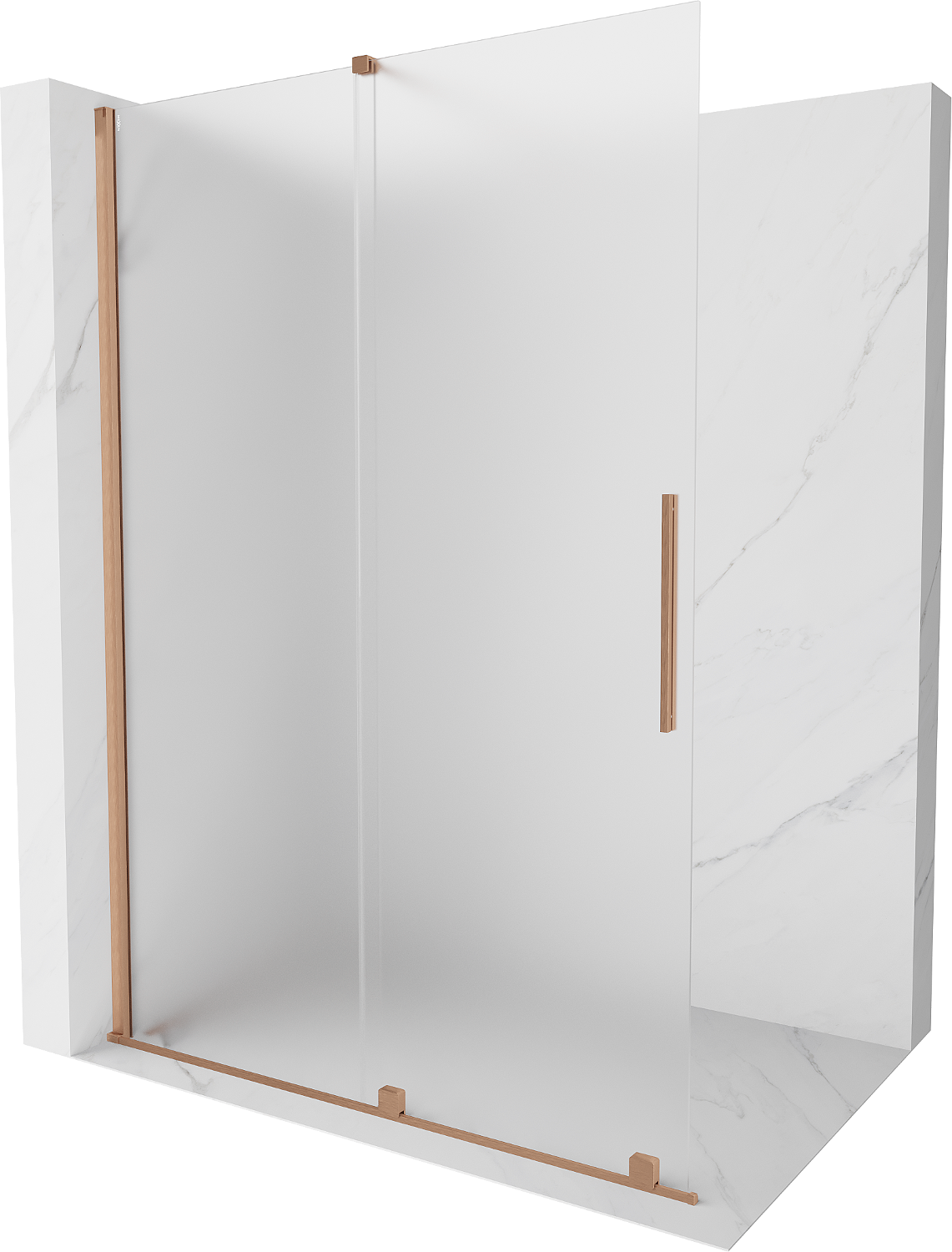 Mexen Velar Walk-in Shower Panel 150 x 200 cm, Frosted 8 mm, Brushed Bronze - 871-150-000-33-65