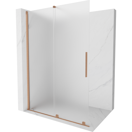 Mexen Velar Walk-in Shower Panel Sliding 140 x 200 cm, Frosted 8 mm, Brushed Bronze - 871-140-000-33-65