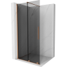 Mexen Velar sliding Walk-in shower wall 120 x 200 cm, graphite 8 mm, brushed copper - 871-120-000-43-65