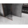 Mexen Velar sliding Walk-in shower wall 120 x 200 cm, graphite 8 mm, brushed copper - 871-120-000-43-65