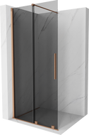 Mexen Velar sliding shower wall Walk-in 70 x 200 cm, graphite 8 mm, brushed copper - 871-070-000-43-65