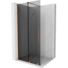 Mexen Velar sliding shower wall Walk-in 80 x 200 cm, graphite 8 mm, brushed copper - 871-080-000-43-65