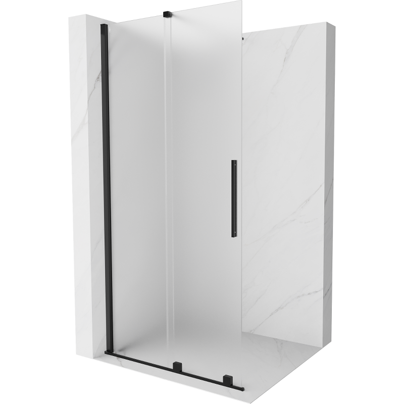 Mexen Velar Walk-in Shower Screen 70 x 200 cm, Frosted 8 mm, Black - 871-070-000-33-70
