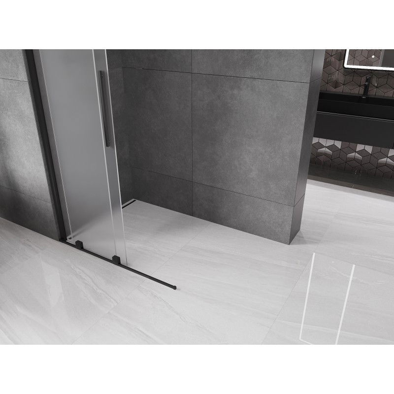 Mexen Velar sliding shower wall Walk-in 75 x 200 cm, frosted 8 mm, black - 871-075-000-33-70