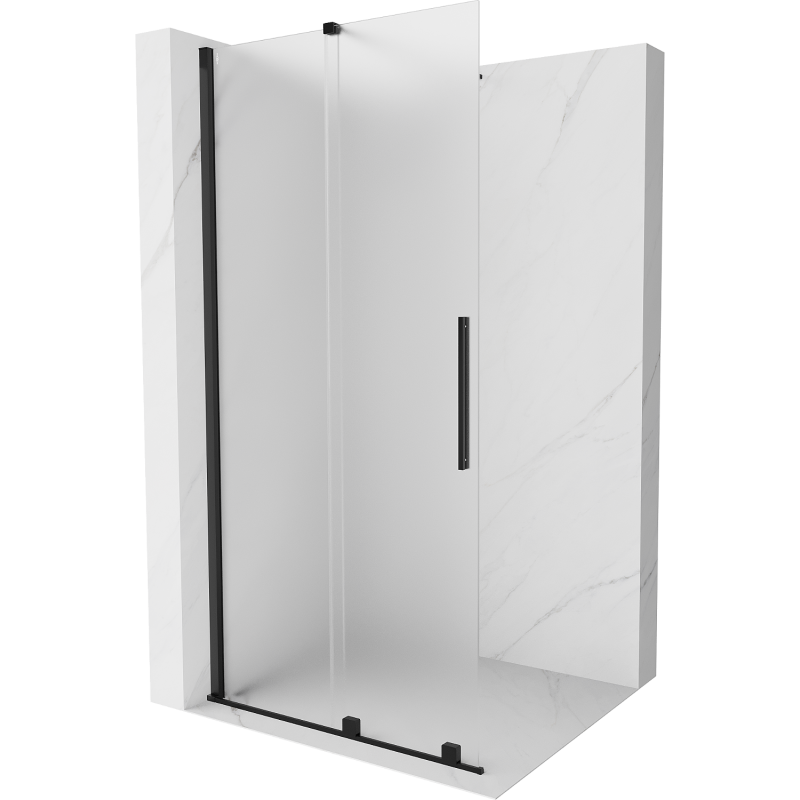 Mexen Velar Walk-in Shower Screen 110 x 200 cm, Frosted 8 mm, Black - 871-110-000-33-70