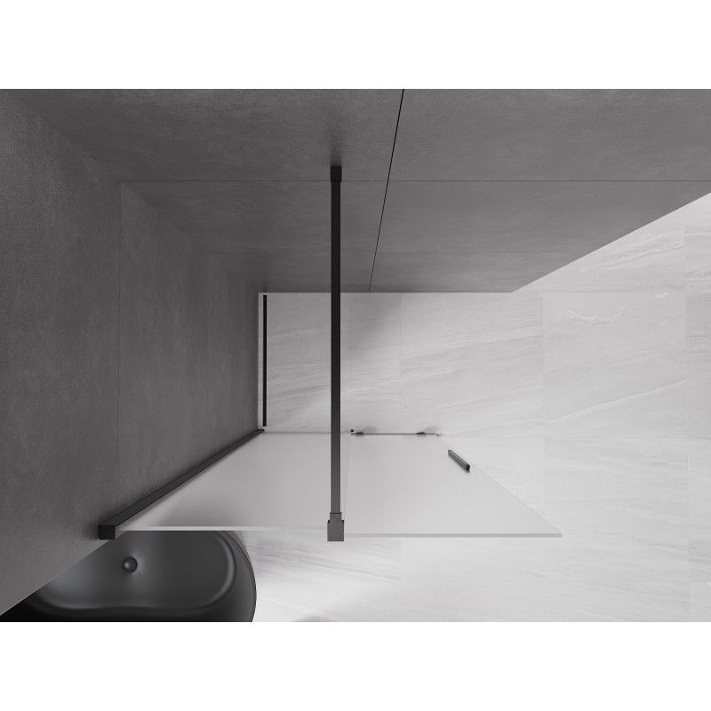 Mexen Velar sliding shower wall Walk-in 80 x 200 cm, frost 8 mm, black - 871-080-000-33-70