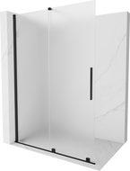 Mexen Velar Sliding Walk-in Shower Panel 130 x 200 cm, Frosted 8 mm, Black - 871-130-000-33-70
