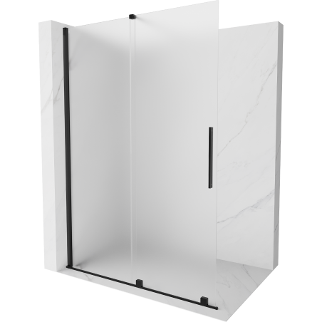 Mexen Velar Walk-in Shower Screen 140 x 200 cm, Frosted 8 mm, Black - 871-140-000-33-70