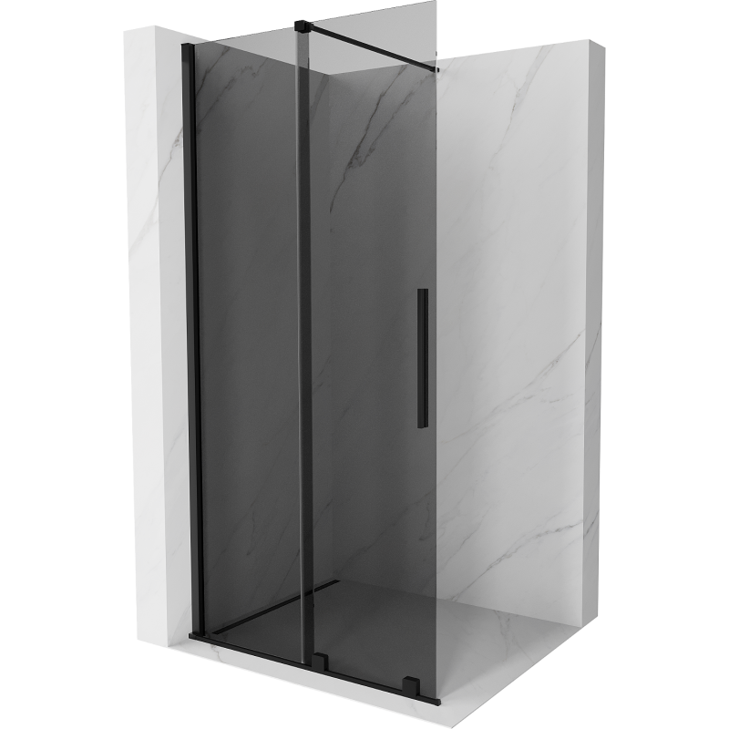 Mexen Velar Sliding Shower Wall Walk-in 110 x 200 cm, Graphite 8 mm, Black - 871-110-000-43-70