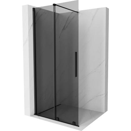 Mexen Velar Walk-in Shower Partition 120 x 200 cm, Graphite 8 mm, Black - 871-120-000-43-70