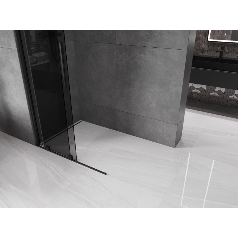 Mexen Velar sliding Walk-in shower wall 120 x 200 cm, graphite 8 mm, black - 871-120-000-43-70