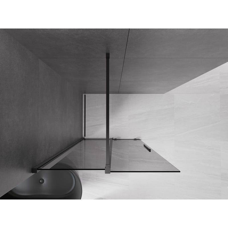 Mexen Velar Sliding Shower Wall Walk-in 110 x 200 cm, Graphite 8 mm, Black - 871-110-000-43-70