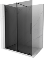 Mexen Velar Walk-in Sliding Shower Wall 130 x 200 cm, Graphite 8 mm, Black - 871-130-000-43-70